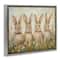 Stupell Industries Four Bunnies in Flowers Floating Frame Wall Art